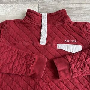 Alabama Crimson Tide Women's Small Quilted Snap Pullover Summit Sportswear Red